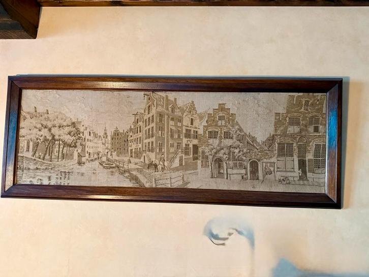 Gobbelin Grachtenbeeld in Kader, Antiek en Kunst, Kunst | Tekeningen en Foto's, Ophalen