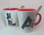 Disney Mickey Mouse mokken met letters, Ophalen of Verzenden, Mickey Mouse, Zo goed als nieuw, Servies