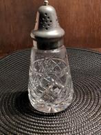 kristallen poedersuiker strooier met verzilverde dop, Ophalen of Verzenden