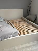 Wit Malm IKEA bed 180x200 met verstelbare lattenbodems, Huis en Inrichting, Slaapkamer | Bedden, Ophalen, Wit, Tweepersoons, 180 cm
