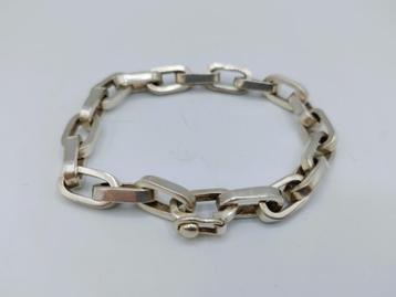 Zware zilveren 'close forever' armband, 19 cm, 925 beschikbaar voor biedingen