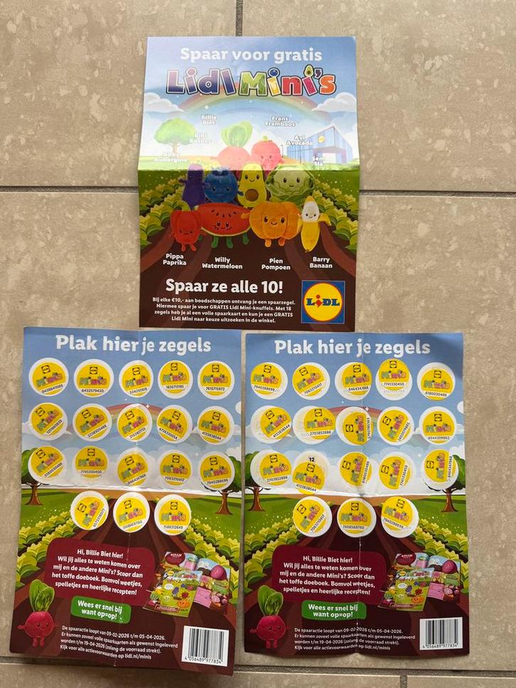 Lidl mini’s zegels - volle kaarten, Verzamelen, Supermarktacties, Lidl, Ophalen of Verzenden