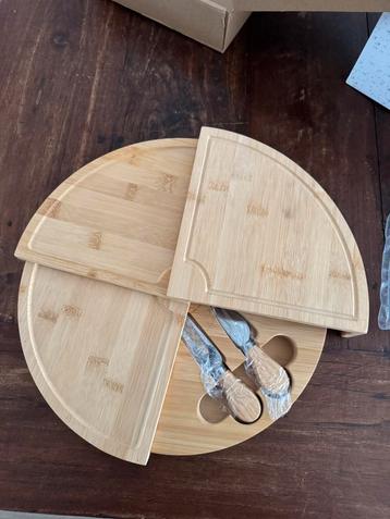 Luxe Tapasplank, Bamboe Borrelplank 4 Lagen en Kaasmesjes beschikbaar voor biedingen