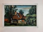 Schilderij dorpsgezicht, Ophalen of Verzenden