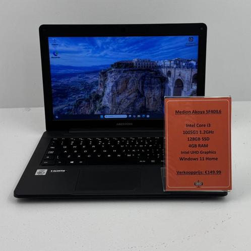 Medion Akoya SF40IL6 Laptop | i3 4GB RAM 128GB SSD, Computers en Software, Windows Laptops, Zo goed als nieuw, SSD, 2 tot 3 Ghz