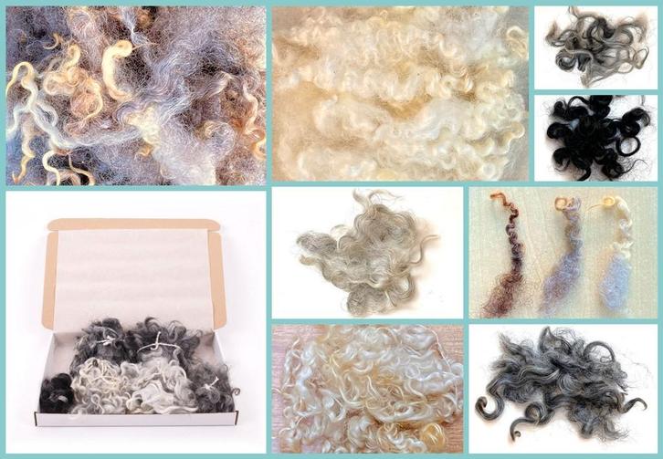 Wolkrullen|Vilten|Poppenhaar|Mohair,Gotland,Leicester|...va, Hobby en Vrije tijd, Vilt, Nieuw, Overige typen, Wolvilt, Verzenden