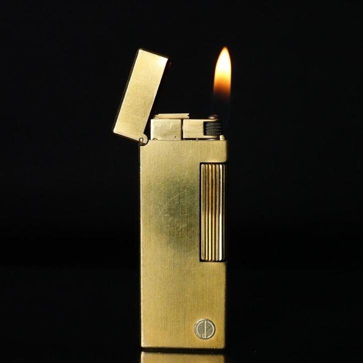 Dunhill Rollagas Aansteker Verguld, Verzamelen, Rookartikelen, Aanstekers en Luciferdoosjes, Gebruikt, Aansteker, Ophalen of Verzenden