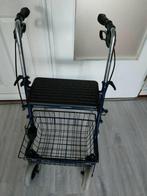 Gebruikte goedrijdende stevige blauwe rollator met mandje., Ophalen, Opvouwbaar, Gebruikt