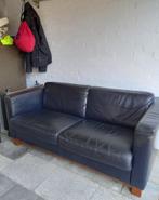 Degelijke blauwe lederen bank, Ophalen, Gebruikt, 150 tot 200 cm, Tweepersoons