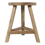 Kruk rond met Ø35 cm ronde zitting onbehandeld teakhout, Ophalen of Verzenden, Nieuw, Hout