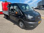 Ford Transit 2.0TDCI Dubbelcabine Openlaadbak Airco Cruiseco, Auto's, Achterwielaandrijving, 4 cilinders, Zwart, Origineel Nederlands