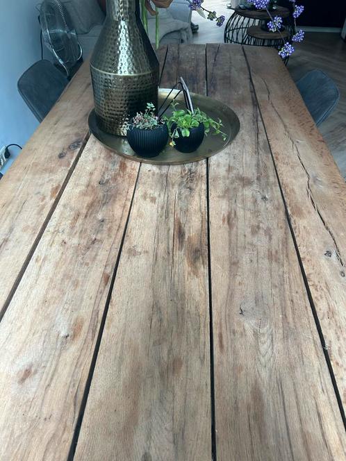 Eikenhouten Eettafel - Robuust & Landelijk, Huis en Inrichting, Tafels | Eettafels, Gebruikt, 50 tot 100 cm, 200 cm of meer, Vijf personen of meer