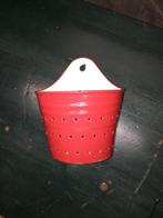 Rood emaille theebladenzeef met pootjes, Antiek en Kunst, Ophalen of Verzenden