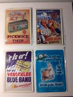 Nostalgische metalen kleine reclame bordjes L 11 bij 8 cm ., Verzamelen, Ophalen of Verzenden