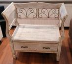 Houten Bankje met Lade - Hal, Slaapkamer, Kinderkamer, Antiek en Kunst, Antiek | Meubels | Stoelen en Banken, Ophalen of Verzenden