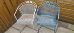 Gietijzeren tuinstoelen., Ophalen, Gebruikt, Metaal, Stapelbaar