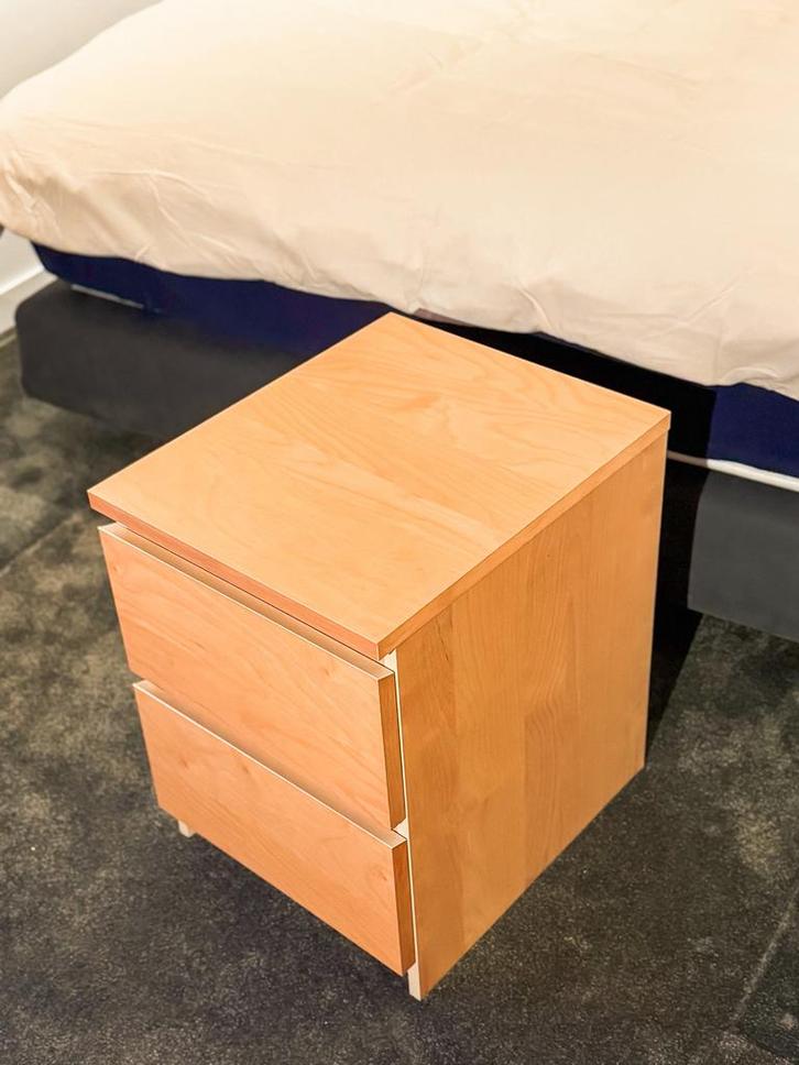 Ikea Malm ladekast nachtkastje 2 beschikbaar eiken 40x55x48, Huis en Inrichting, Slaapkamer | Nachtkastjes, Zo goed als nieuw