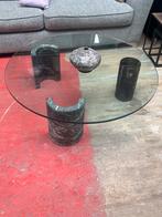 Vintage Italiaanse Salontafel, Huis en Inrichting, Tafels | Salontafels, Gebruikt, Glas, Minder dan 50 cm, Ovaal