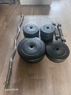 Complete Halterset met Stang en Gewichten, Sport en Fitness, Fitnessmaterialen, Ophalen, Zo goed als nieuw, Benen, Halterset