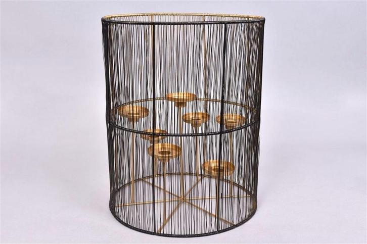 Daan Kromhout Ariana Black/Gold Luxe T-Light 7 kaarsenhouder, Huis en Inrichting, Woonaccessoires | Kandelaars en Kaarsen, Nieuw