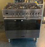M-System 90 cm RVS fornuis 6-pits - 2 ovens – goed werkend, Witgoed en Apparatuur, Fornuizen, Ophalen, 60 cm of meer, Zo goed als nieuw