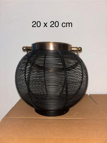 Metalen Kandelaar / Windlicht - Zwart beschikbaar voor biedingen