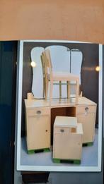 Vintage kaptafel met spiegel en stoel, Antiek en Kunst, Ophalen