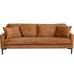 Dutchbone sofa Houda 3-zits met hocker Caramel, Nieuw, Rechte bank, Stof, 75 tot 100 cm