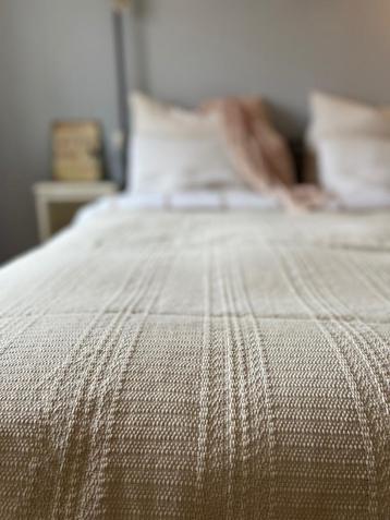 ecru beige Chique Zware SPREI van 100% katoen  2 persoons beschikbaar voor biedingen