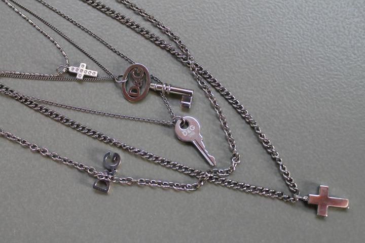 Luxe Lange D&G Ketting (Dolce & Gabbana), Sieraden, Tassen en Uiterlijk, Kettingen, Zo goed als nieuw, Zilver, Zilver, Met edelsteen