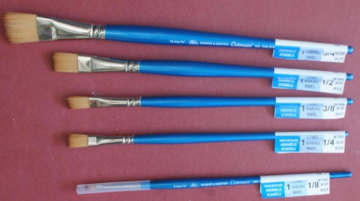 Winsor Newton Serie 666 Cotman Plat Penseel, One Stroke, Hobby en Vrije tijd, Schilderen, Nieuw, Penseel of Kwast, Verzenden