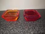 2 asbakken rood en orange, Ophalen, Zo goed als nieuw
