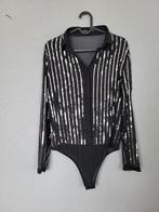Drôle de Copine pailletten mesh bodysuit maat M/L, Maat 38/40 (M), Verzenden, Zwart, Nieuw