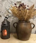Brocante oude grespot / gres pot met oortjes, Ophalen of Verzenden
