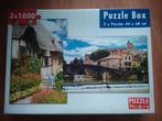 PUZZLE Pleasure - Village France - 2 x 1000 stukjes, Hobby en Vrije tijd, Denksport en Puzzels, Ophalen of Verzenden, 500 t/m 1500 stukjes
