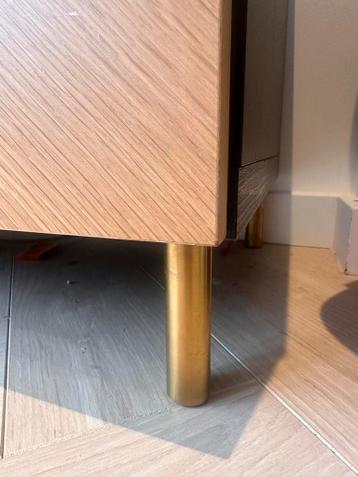 IKEA Besta Hedeviken TV Meubel - Zwart Bruin Eikenfineer - afbeelding 3