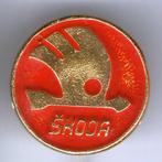 Skoda rood op koper auto speldje ( D_019 ), Verzenden, Nieuw, Transport, Speldje of Pin