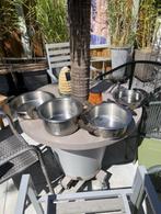 Te koop AMC 5 pannen zonder deksels., Huis en Inrichting, Ophalen of Verzenden, Gebruikt, Rvs, Pannenset