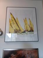 Zeilboten op zee - Ingelijste print, Antiek en Kunst, Kunst | Litho's en Zeefdrukken, Ophalen of Verzenden