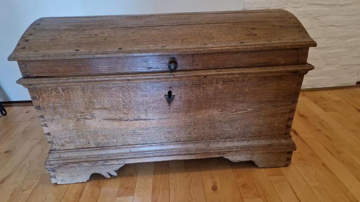 Antieke Engelse eikenhouten dekenkist uit 1800, Antiek en Kunst, Antiek | Meubels | Kasten, Ophalen