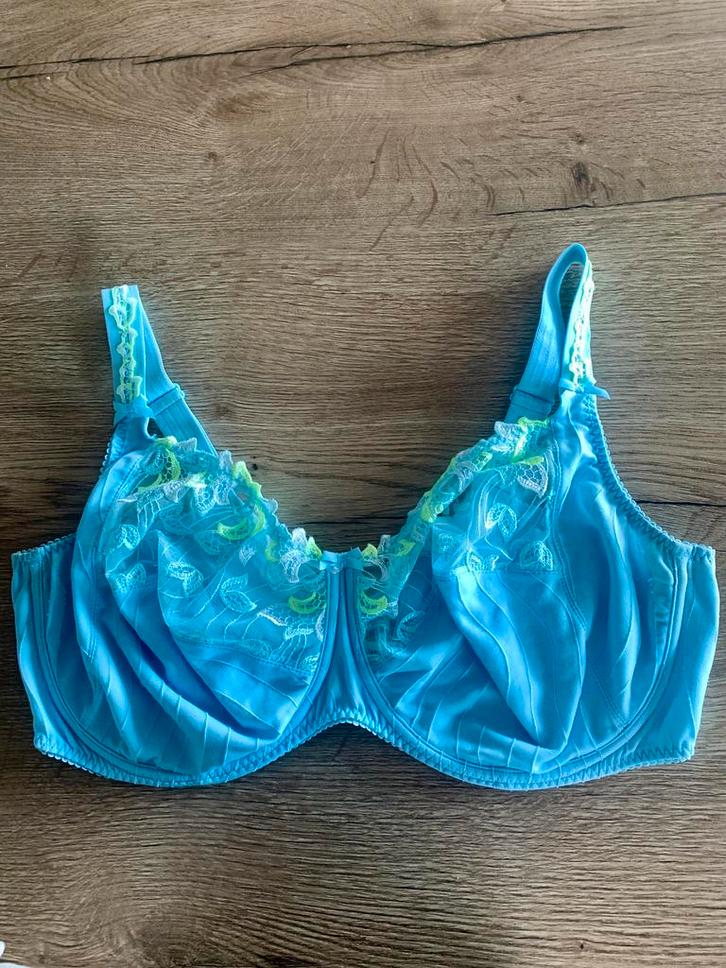Prima donna 100G deauvillle turquoise met lime borduur, Kleding | Dames, Ondergoed en Lingerie, BH, Blauw, Verzenden