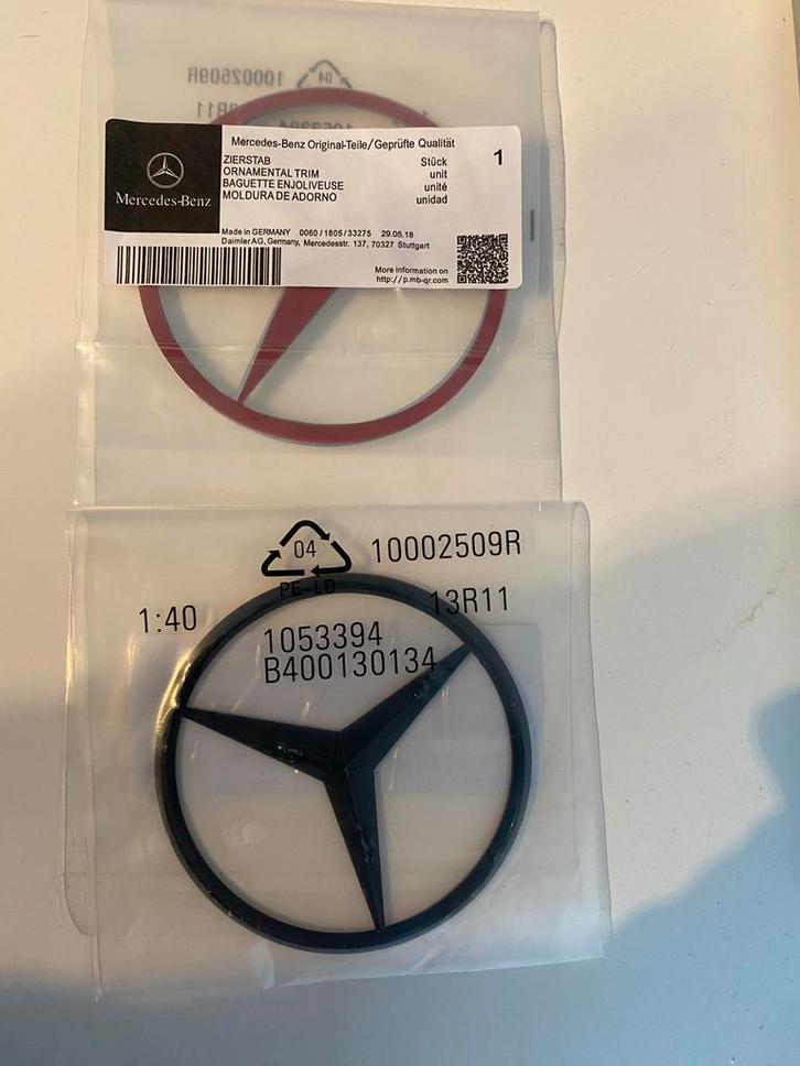 Zwarte Mercedes Ster Logo 90mm - Nieuw!, Auto diversen, Tuning en Styling, Ophalen of Verzenden