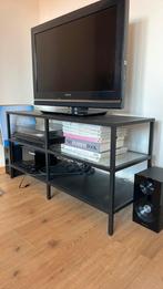 IKEA tv-meubel zwart met glas, Huis en Inrichting, Kasten | Televisiemeubels, Ophalen, Minder dan 100 cm, 25 tot 50 cm, Glas
