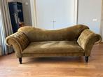 Prachtige klassieke velours chesterfield bank, 3p, Overige materialen, Driepersoons, 75 tot 100 cm, Ophalen of Verzenden