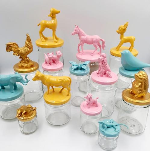 Glazen voorraadpotten met jungledieren, draken, eenhoorn, Kinderen en Baby's, Kinderkamer | Inrichting en Decoratie, Nieuw, Overige typen