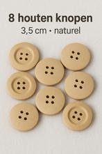 8 houten knopen – 3,5 cm – naturel, Ophalen of Verzenden, Nieuw, Knoop of Knopen