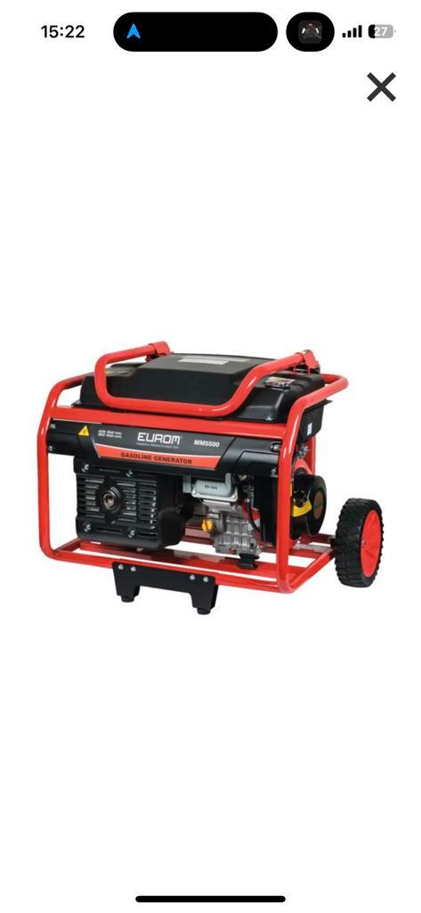 EUROM Generator MM5500 NIEUW/indoos, Doe-het-zelf en Verbouw, Aggregaten, Nieuw, Benzine, 30 kVA of meer, Geluidgedempt, Ophalen of Verzenden