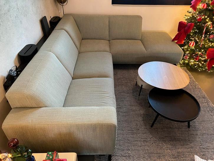 Montèl Viano hoekbank - lichtgroen - in goede staat, Huis en Inrichting, Banken | Bankstellen, Gebruikt, Hoekbank, Driepersoons