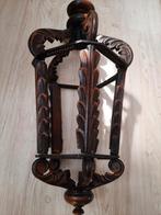 Antieke Houten Kroonluchter met Houtsnijwerk, Ophalen of Verzenden