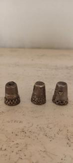 3 zilveren vingerhoedjes beschadigd, Verzamelen, Ophalen of Verzenden, Gebruikt, Zilver